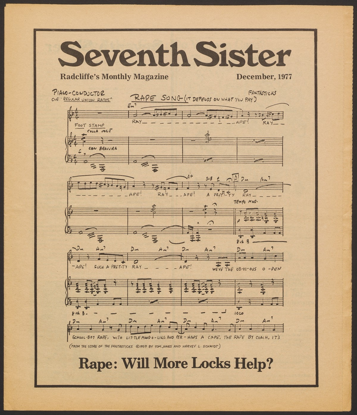Cover of Seventh Sister, Radcliffe's monthly magazine, December 1977 issue