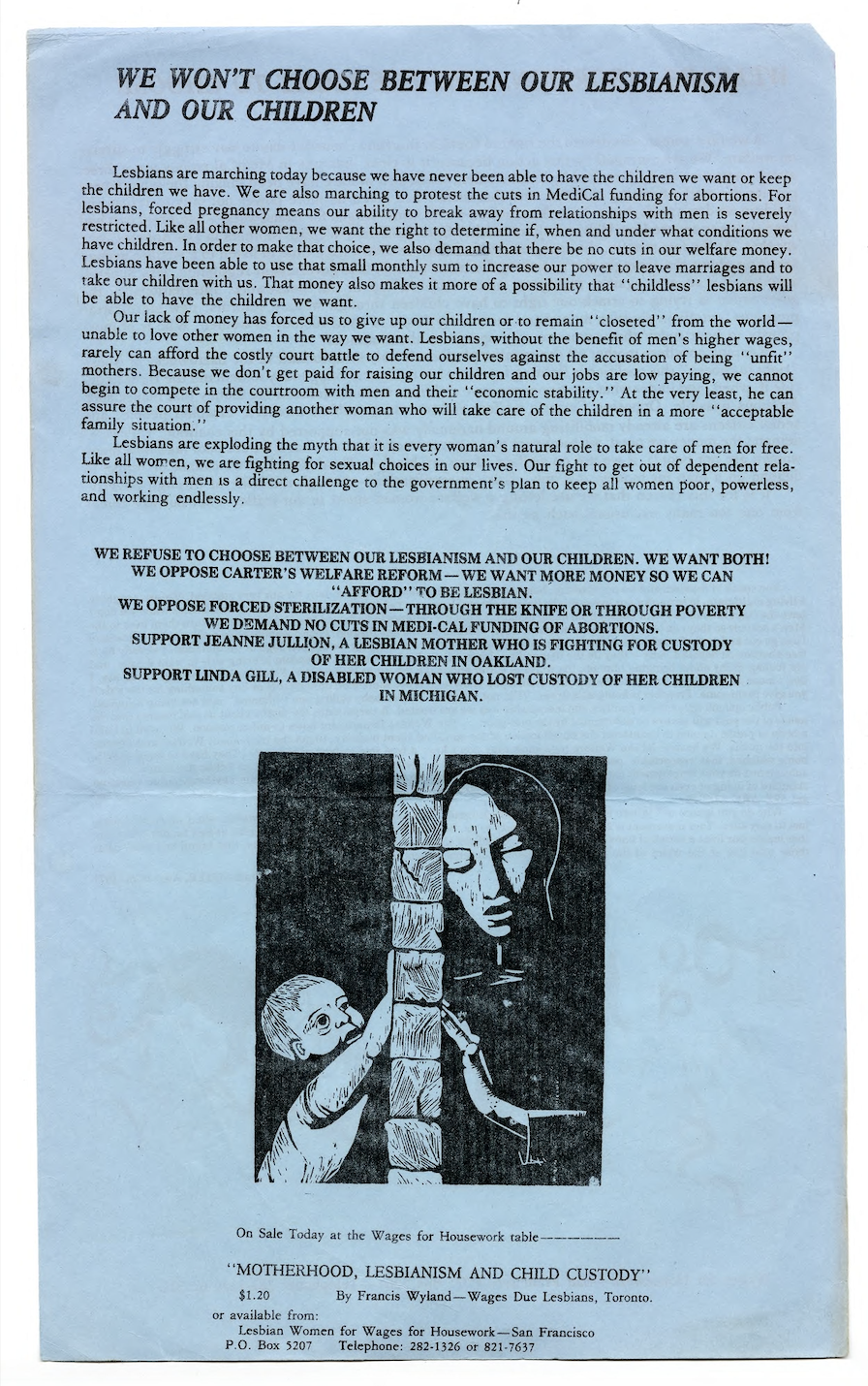 We Won't Choose Between Our Lesbianism and Our Children flier
