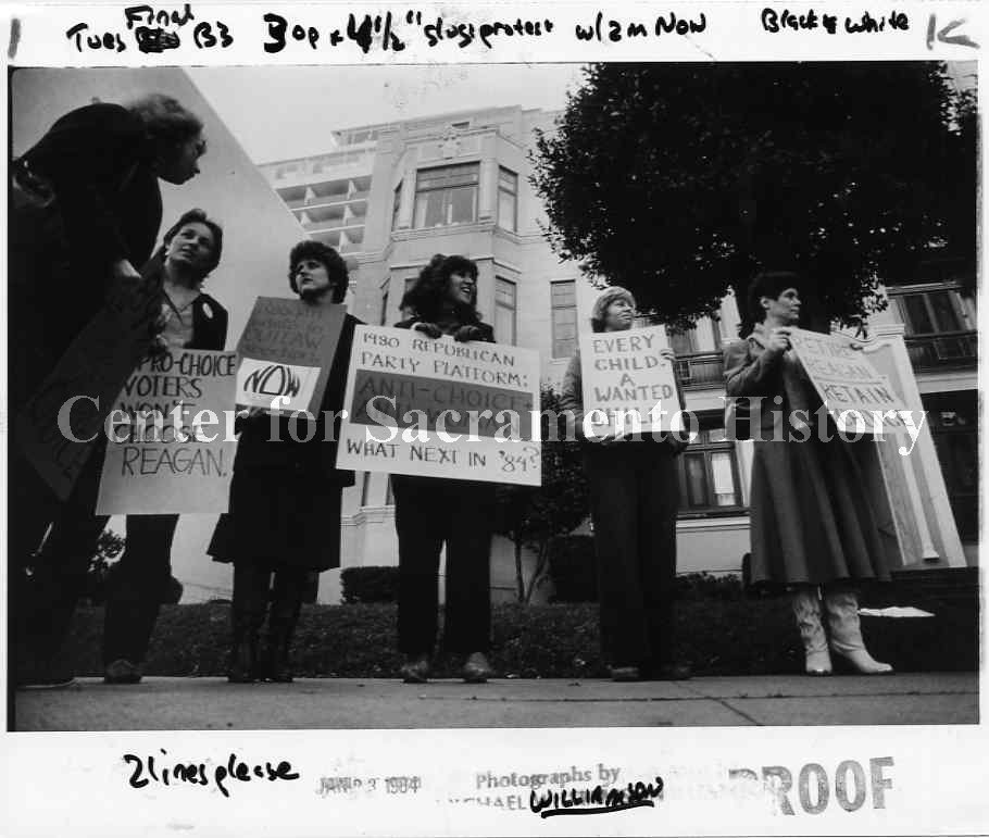 Sacramento chapter of the National Organization for Women protest