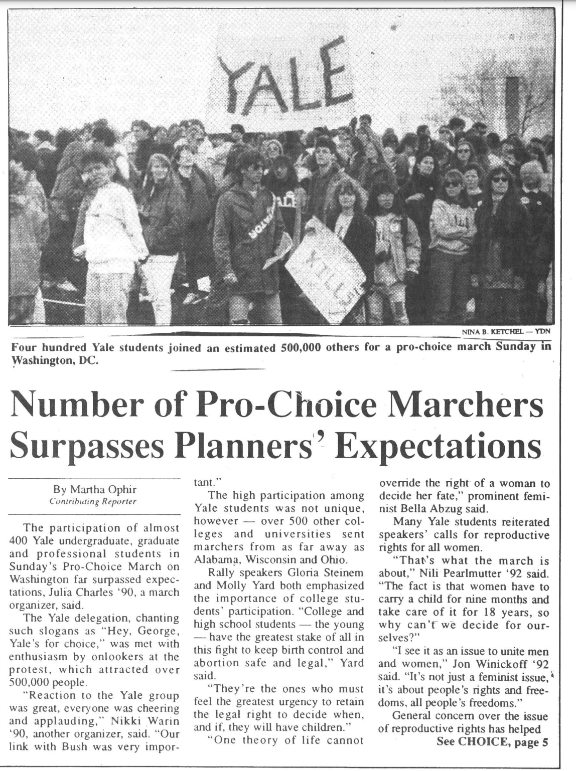Number of Pro-Choice Marchers Surpasses Planners’ Expectations, 1989