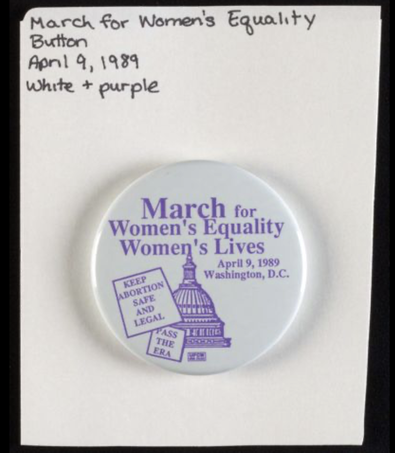 March for Women's Equality, Women's Lives button