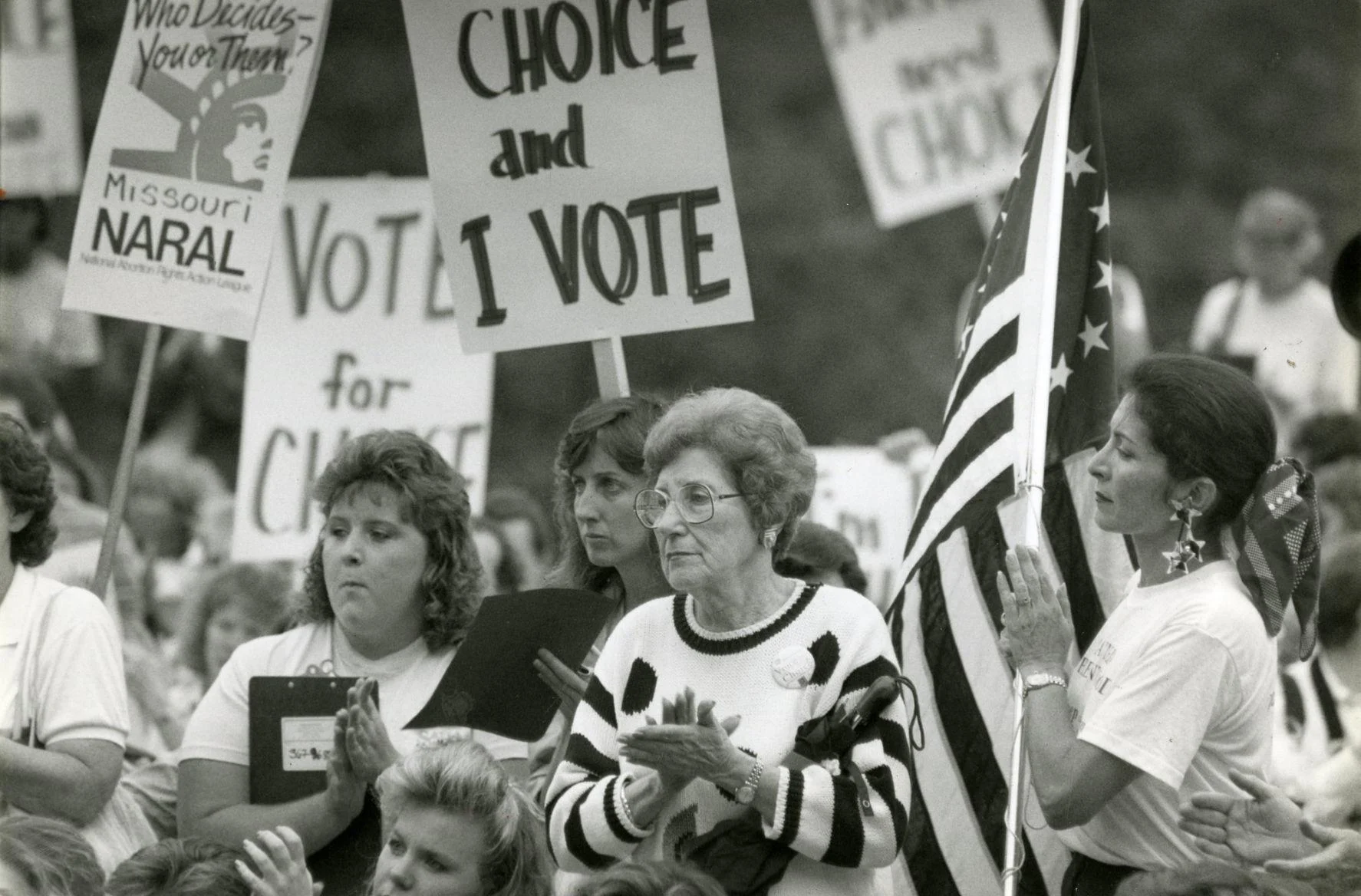 Abortion rights protesters in Forest Park