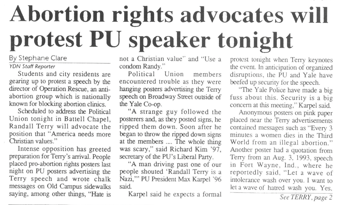 Abortion rights advocates will protest PU speaker tonight