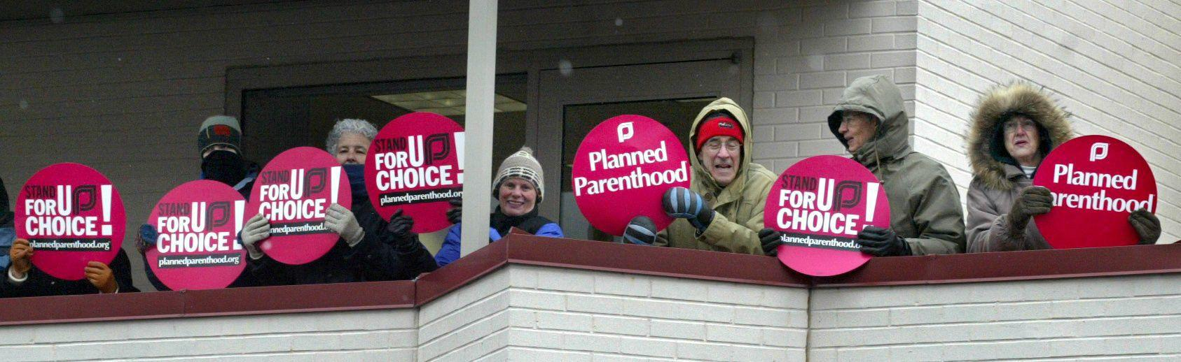 Abortion rights protest at Planned Parenthood, 2005