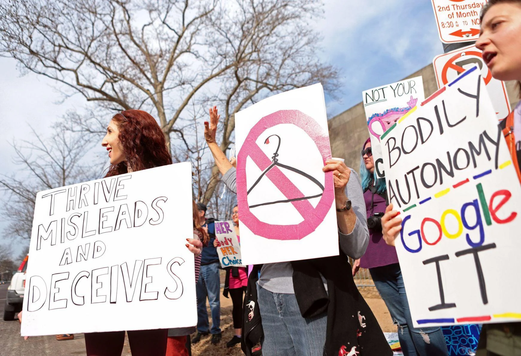 Abortion rights protest along Lindell, 2017