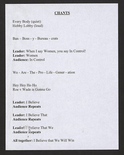 Chants for Protest, 2014